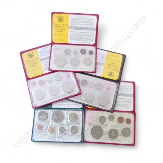 5 N.Z. COIN ISSUES 5 x uncirculated New Zealand coin issues from 1972, 1973, 1975, 1976, 1977