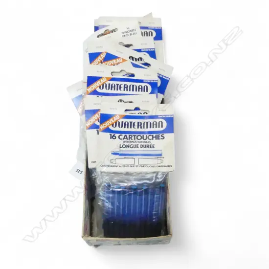 NINE X 16 PACKETS OF WATERMAN FOUNTAIN PEN BLUE INK CARTRIDGES