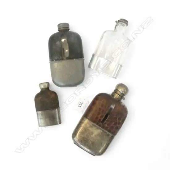 4 OLD FLASKS