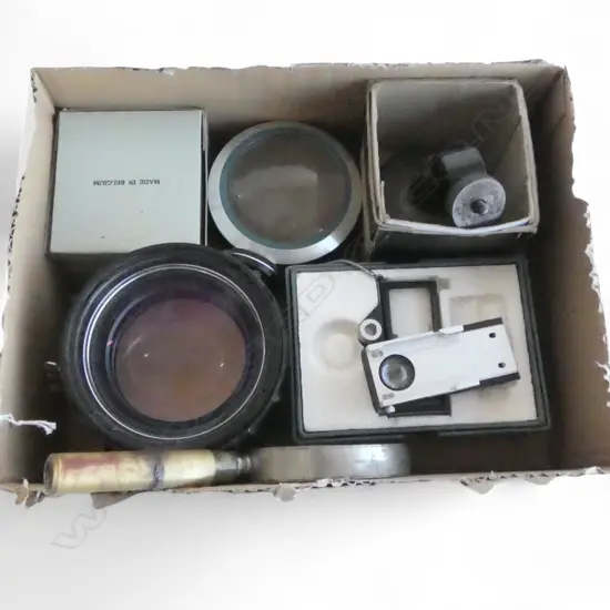 SMALL BOX MAGNIFYING GLASSES SLIDES ETC