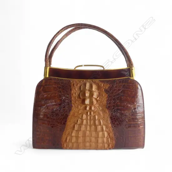 VINTAGE CROCODILLE LEATHER HANDBAG