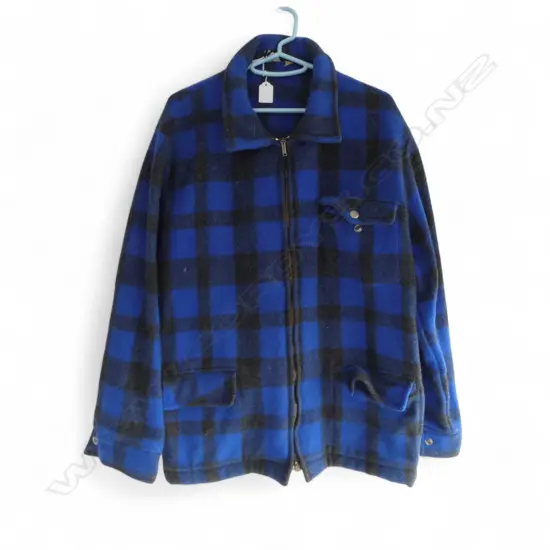VINTAGE BLUE CHECK SWANDRI ? JACKET XOS  'Made in NZ' labels worn probably Swandri