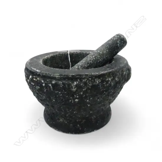 HEAVY GRANITE? STONE MORTAR & PESTLE, D.190MM 
