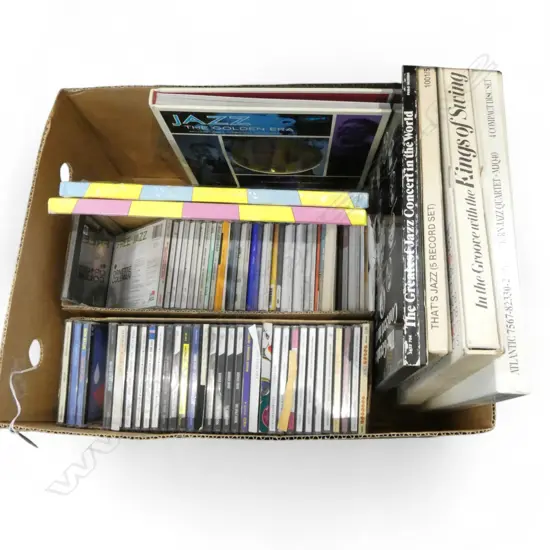 LOT ASST JAZZ CDS/BOOK AND SOME BOXED CD AND RECORD SETS