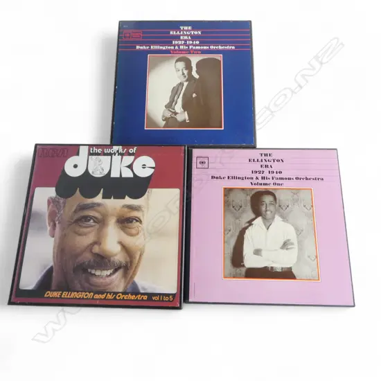 3 LP BOX SETS THE ELLINGTON ERA C3L 27 AND C3L 39 AND THE WORKS OF DUKE VOL1 TO 5 RCA DUKE 1