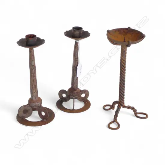 1 PAIR CANDLESTICKS + 1 SINGLE H.220mm