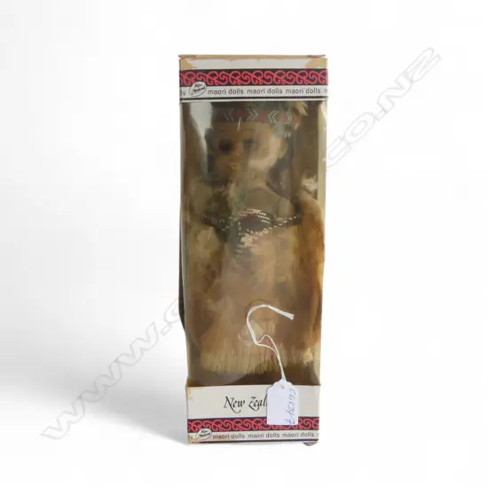 VINTAGE 'NEW ZEALAND MAORI DOLLS' MAORI DOLL in ORIGINAL BOX. Box H.295mm.