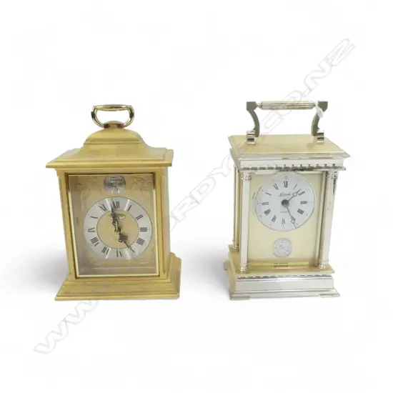 2 MODERN CARRIAGE CLOCKS H.135mm