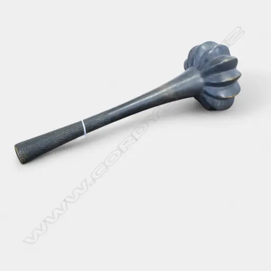 FIJIAN ULA THROWING CLUB. Lobed head. Geometric carved grip. L.430mm