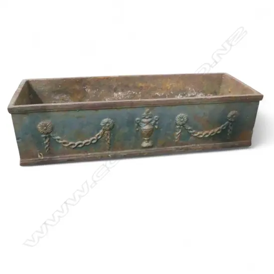 HEAVY ANTIQUE CAST IRON PLANTER 600x200x150mm