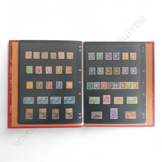 RED ALBUM OF EARLY N.Z. STAMPS 