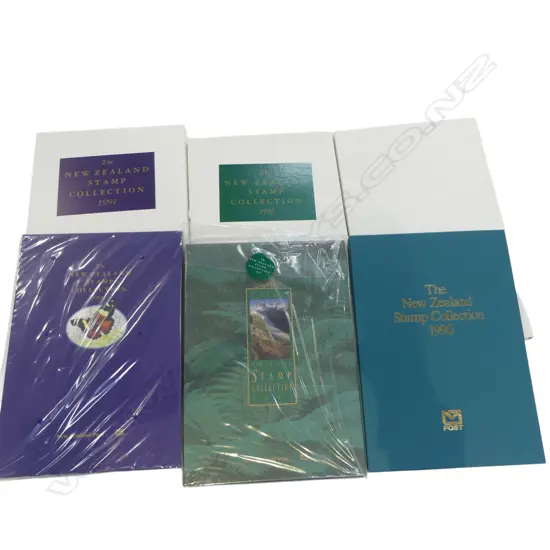 3 SEALED N.Z. POST 'THE NEW ZEALAND STAMP COLLECTION' BOOKS 1990-1992