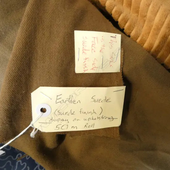 FABRIC BOLT; EARTHEN SUEDE, DRAPERY OR UPHOLSTERY, 50M