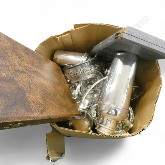 ASST. SILVER PLATE, 2 SETS CASED CUTLERY