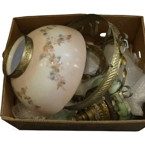 VICTORIAN KEROSENE HANGING LAMP 350mm dia