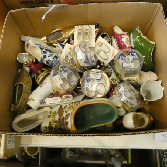 ASST. LIMOGES MINIATURE SHOE ORNAMENTS