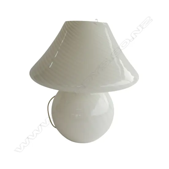 WHITE GLASS MUSHROOM LAMP H.350mm