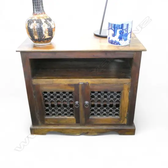 TEAK CABINET w. METAL GRILLE BY WILLIAM SHEPPEE 845x490x715mm