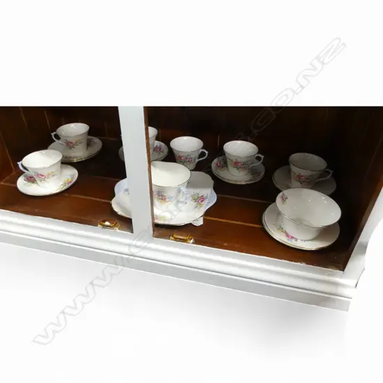 SHELLEY CHINA TEASET C/SUGAR CAKE PLATE 6 PLATES 5 SAUCERS 6 CUPS FLORAL PINK ROSE PAT