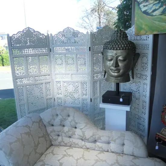 4 PANEL WHITE PAINTED SCREEN 1680x510mm