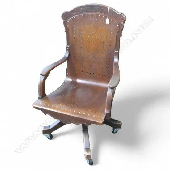 c.1900 AMERICAN DESK ARM CHAIR revolving base