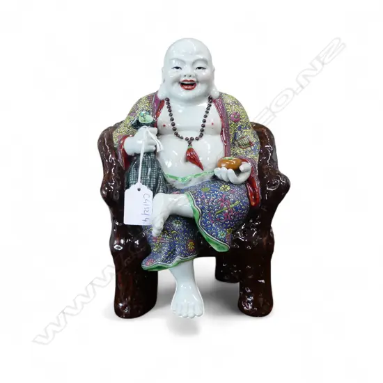 CHINESE BUDDHA ON CHAIR H.255mm