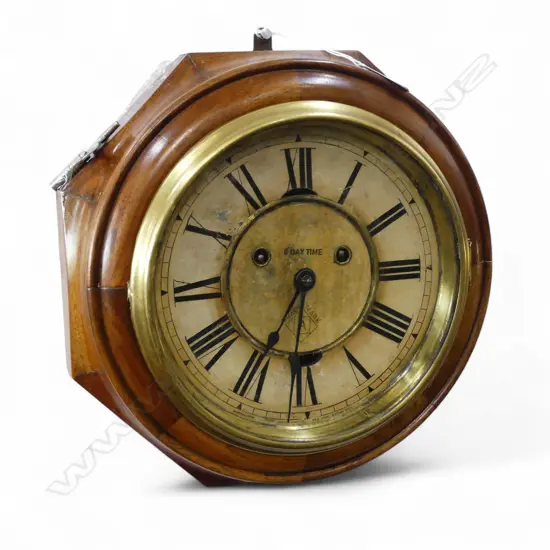 ANTIQUE ANSONIA WALL CLOCK, RUNNING 280mm dia