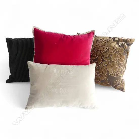 FOUR UPHOLSTERED CUSHIONS