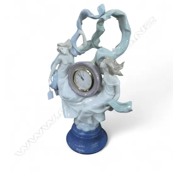 LLADRO CLOCK 'ALLEGORY OF TIME' JOSE PUCHE SCULPTOR 1994-8 H.500mm