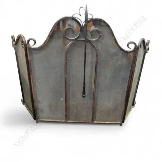 METAL MESH 3 PANEL FIRESCREEN H.960mm + POKER