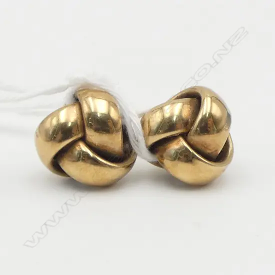 PR ITALIAN 9ct GOLD KNOT EARRINGS only 1 butterfly 4.7gms
