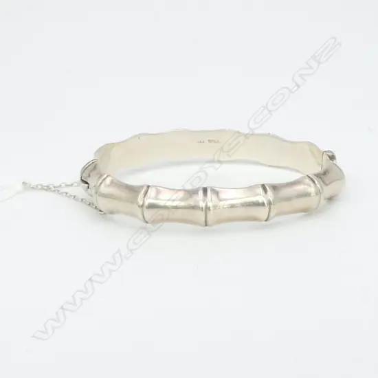 STG SILVER BAMBOO STYLE BANGLE, 16gms