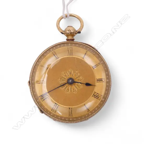 18ct GOLD OPEN FACE POCKET WATCH fusee movement 55gms