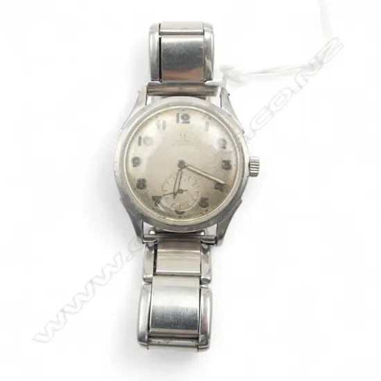 VINTAGE OMEGA STAINLESS GENT'S WRISTWATCH Not running glass loose