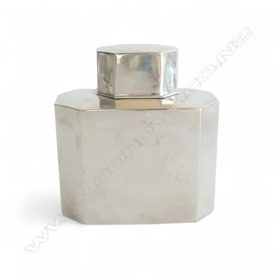 STG SILVER TEA CADDY, BIRMINGHAM 1911, 199gms