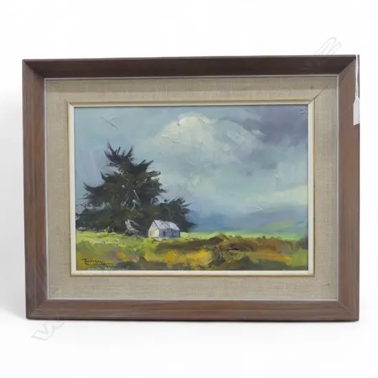 RUSSELL HOLLINGS, CLEVEDON LANDSCAPE, OIL ON BOARD 240x340mm