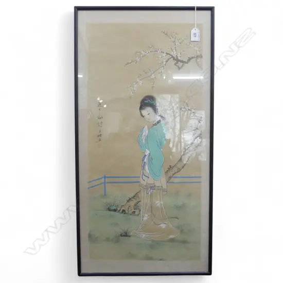 JAPANESE PAINTING ON SILK 680x330mm