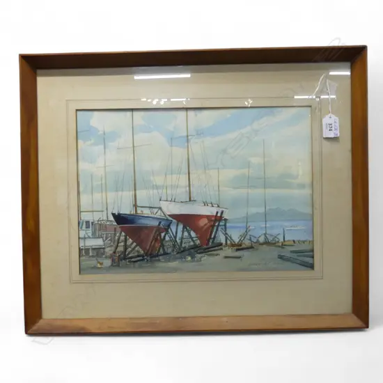 DOROTHY MAYS Watercolour 'OKAHU BAY' signed detailed & entitled on reverse 260 x 270mm