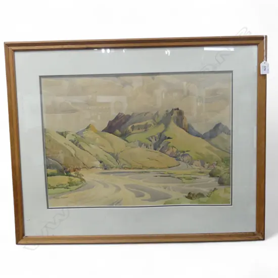 PEGGY SPICER 'EROSION NEAR RUATORIA' WC 375x530mm