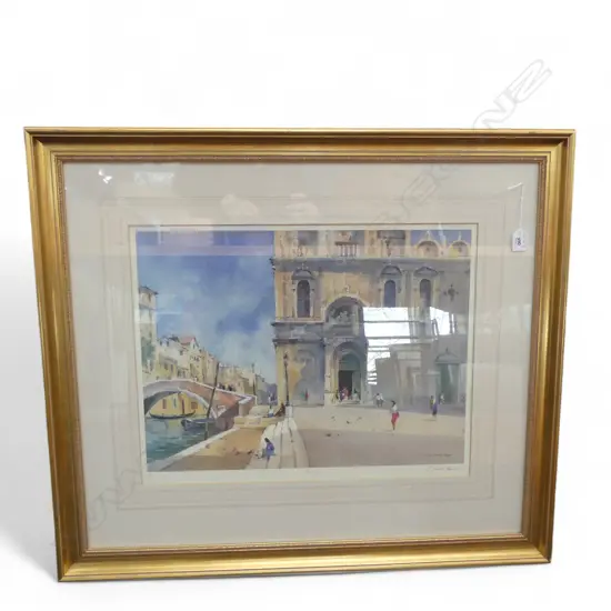 LTD ED. REPRO 'RIO DEI MEDICANTA' VENICE by J BARRIE HASTE 123/350, SIGNED, 420 x 540mm