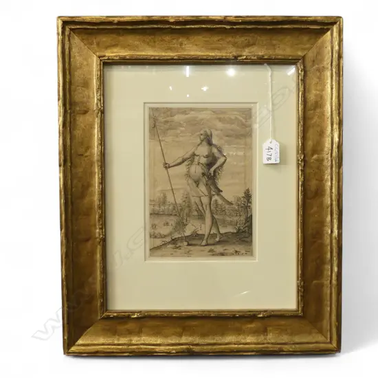 THEODORE DE BRY PICT MAIDEN ETCHING 235x165mm