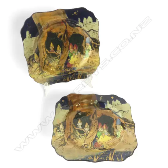 2 ROYAL DOULTON GNOME WARE PLATES 200x200mm