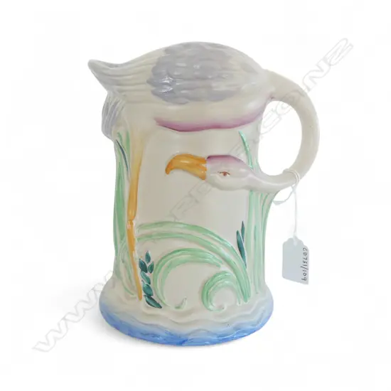 CLARICE CLIFF FLAMINGO JUG H190MM