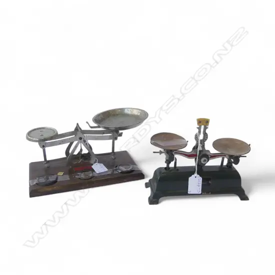 2 SETS OF BALANCE SCALES, CHIBA, L.180mm & JONSON & HENDON, L. 210mm