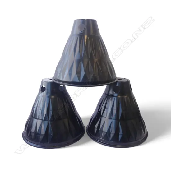 3 CONTEMPORARY INDUSTRIAL-STYLE LAMPSHADES H.320mm