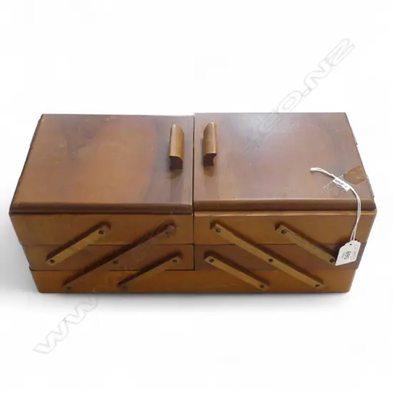WOODEN EXPANDING SEWING BOX W.400mm