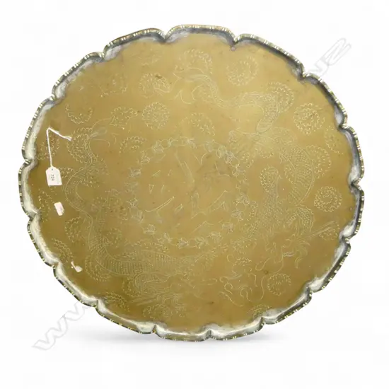 LG CHINESE BRASS TRAY 605mm dia