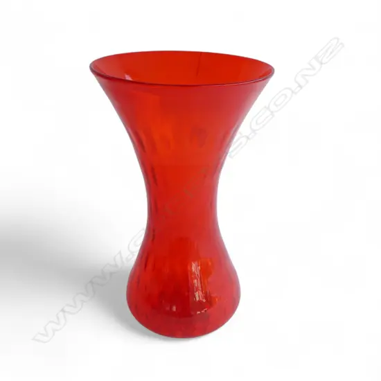 LARGE RETRO ITALIAN ORANGE GLASS VASE H370MM