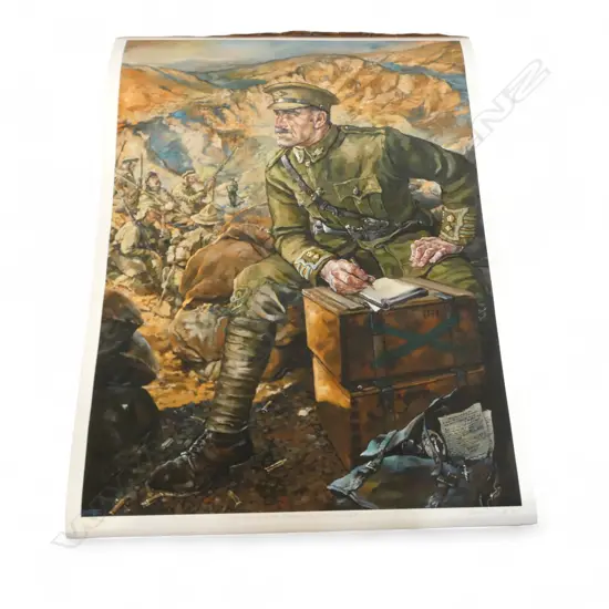 MATT GAULDIE (NZ b.1976) ' LT COL WILLIAM MALONE / GALLIPOLI SUNSET' PRINT 17/50 600x450mm  