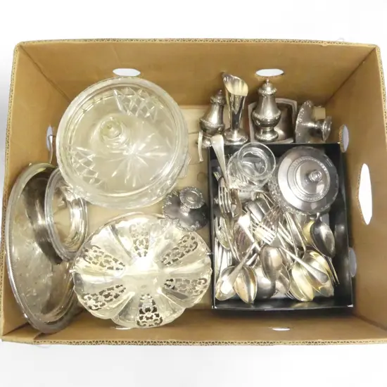 ASST. CUTLERY, E/P & GLASS